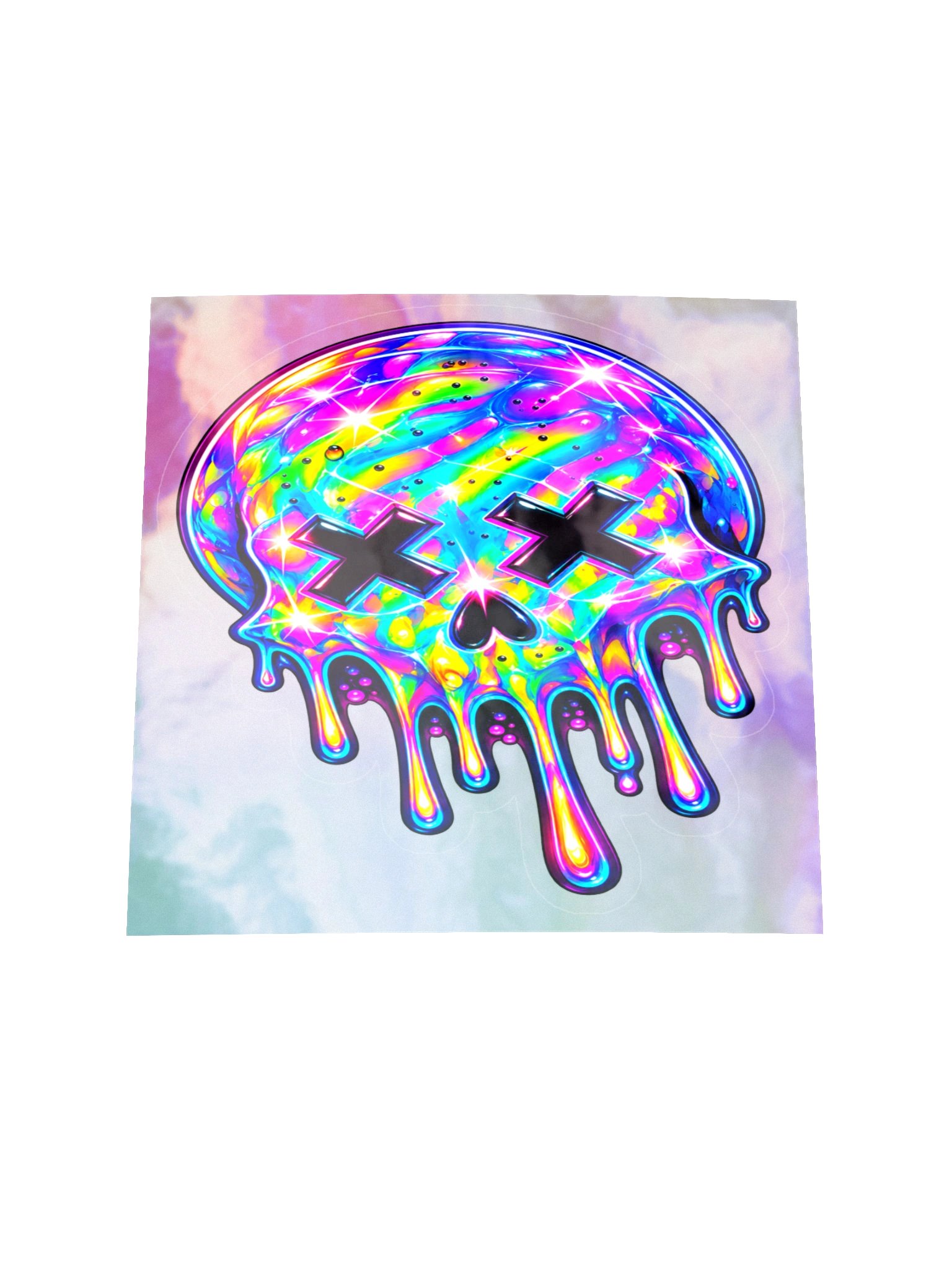 Neon Melt Skull Sticker – FM.01 - Fun Mode Collection product image (1)