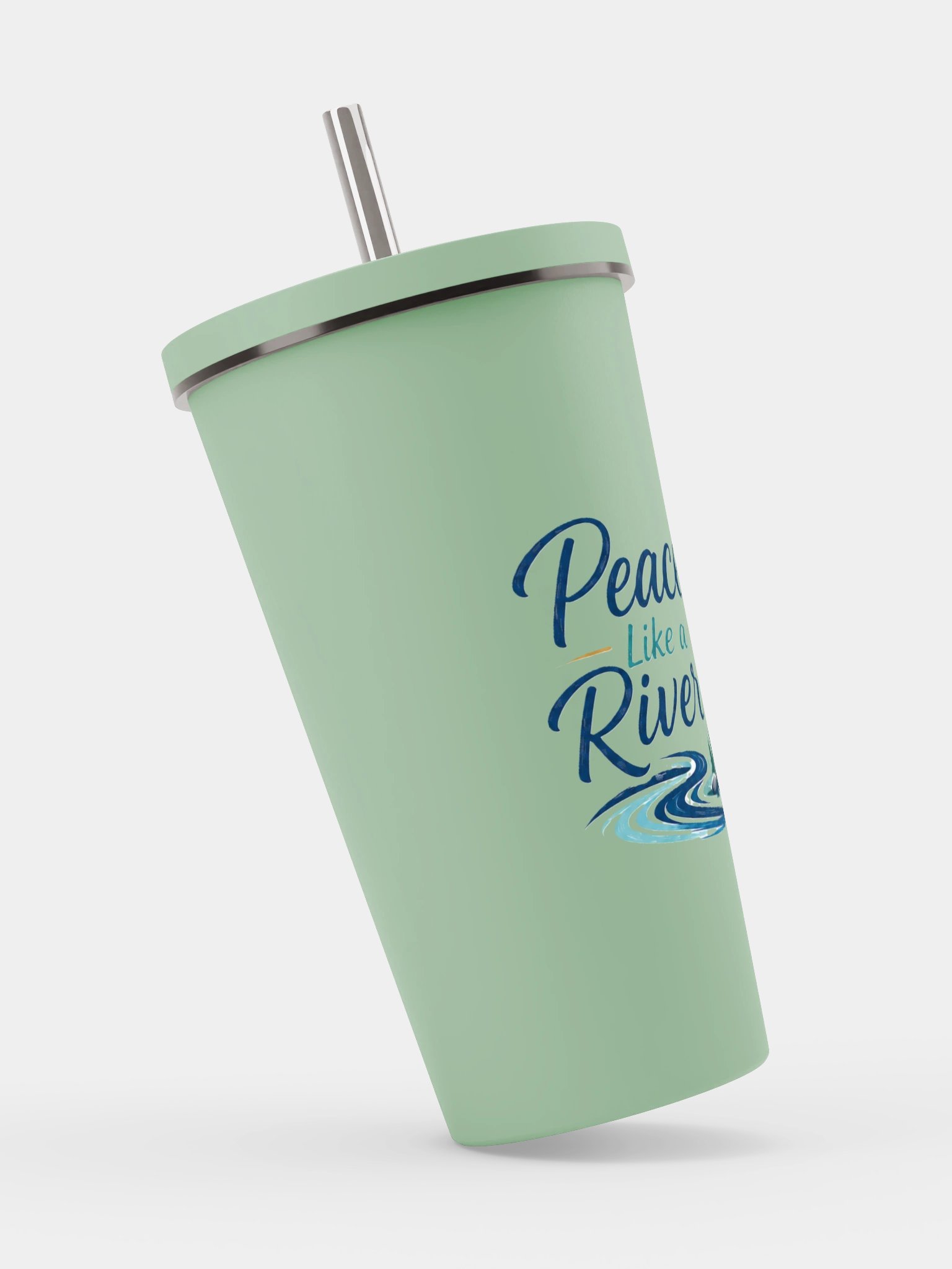 Peace Like a River Insulated Tumbler with Straw product image (2)