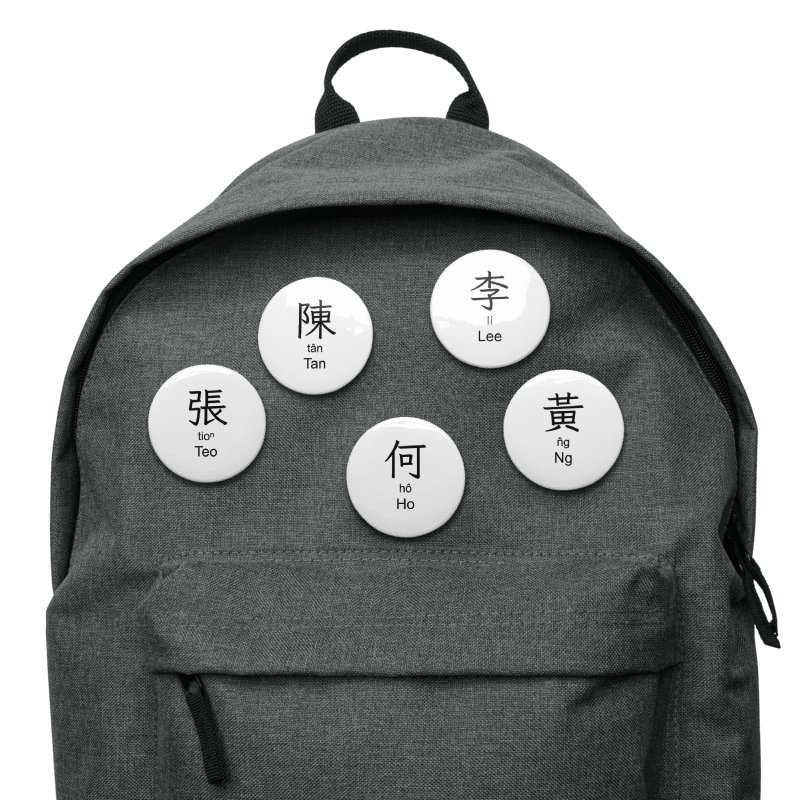 百家姓 Hundred Family Surnames Pin Buttons Set (Hokkien) [Series 1, White] product image (8)