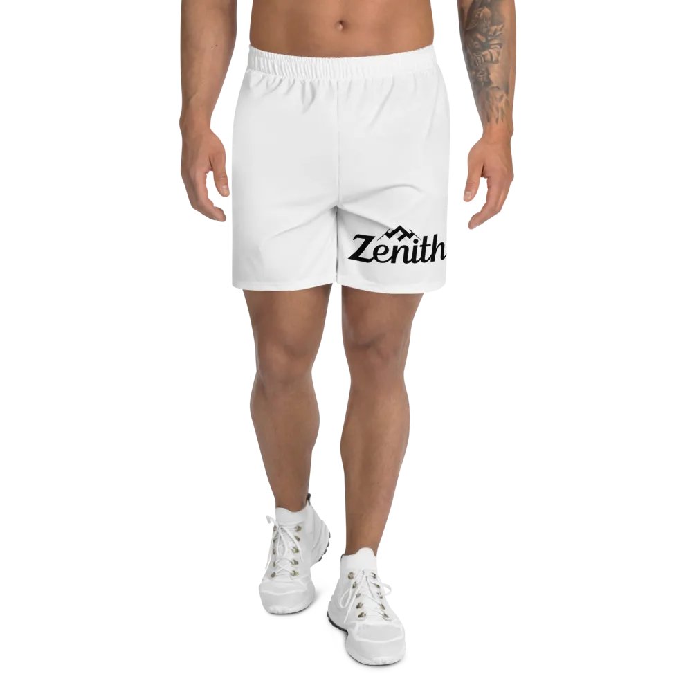 Zenith Unisex Athletic Long Shorts - Exclusive Peak Design, White, Eco-Friendly product image (2)