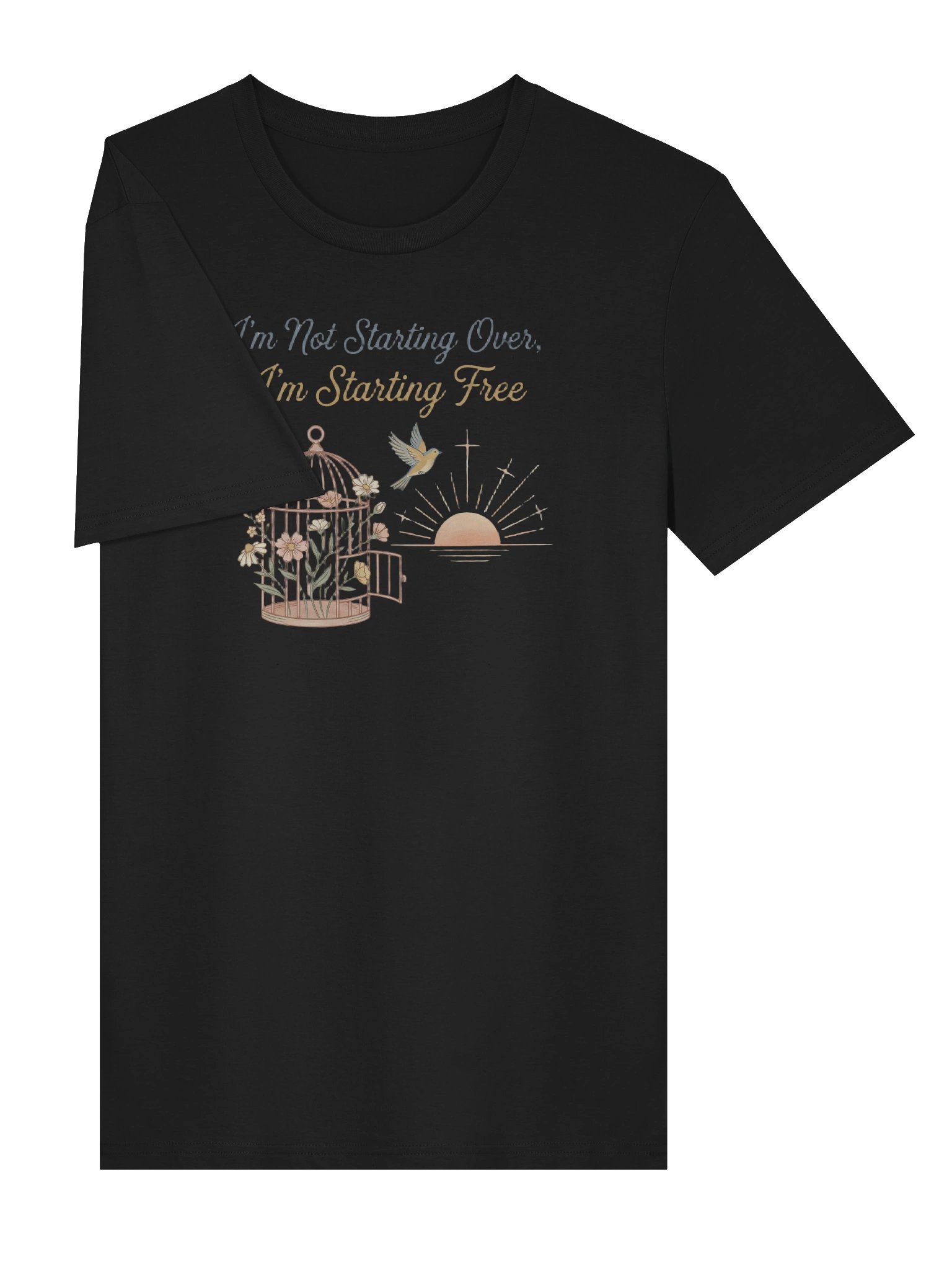 I’m Not Starting Over I’m Starting Free Organic T-Shirt, Stanley Stella Women’s Second Act Tee, Freedom Graphic Shirt, Inspirational Midlife Gift product image (8)