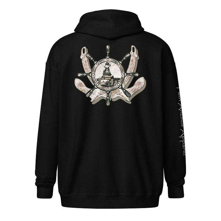 2 Anchor - Ship Wheel & Tug CE – Maritime Heritage | Twin Anchor Apparel Fog Harbor Line product image (1)