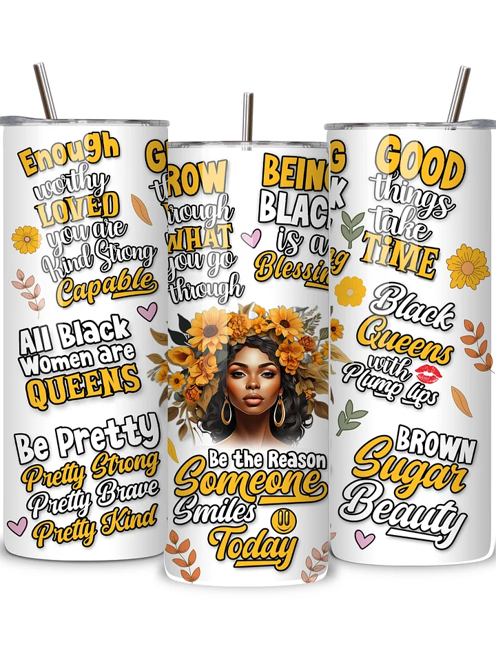 New ProductInspirational Quote Skinny Tumbler, 20oz, Black, Double-Walled Stainless Steel, Gift for Women product image (2)