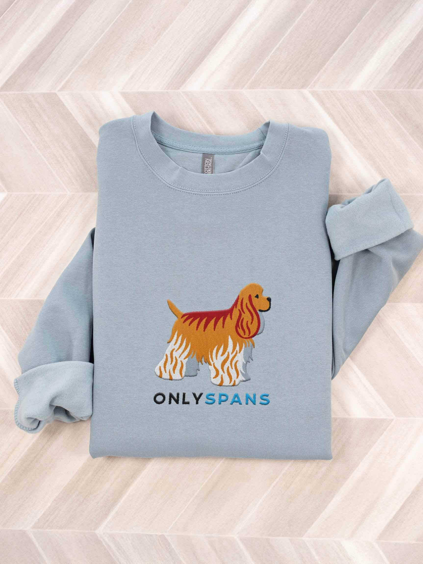 Only Spans Sweatshirt (Embroidered) of an American Cocker Spaniel(Fawn) product image (1)