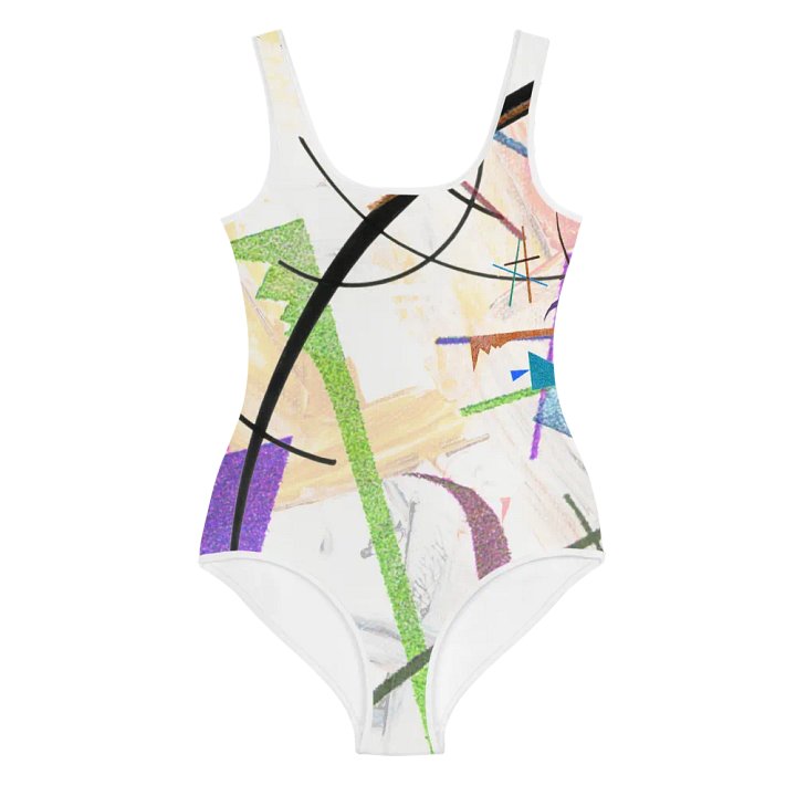 Abstract Lithographic Pattern Design Youth One Piece Swimsuit - V1 product image (1)