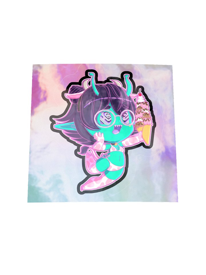 I Scream Chibi Kiss-Cut Holographic Sticker Strawberry Milk Edition product image (1)