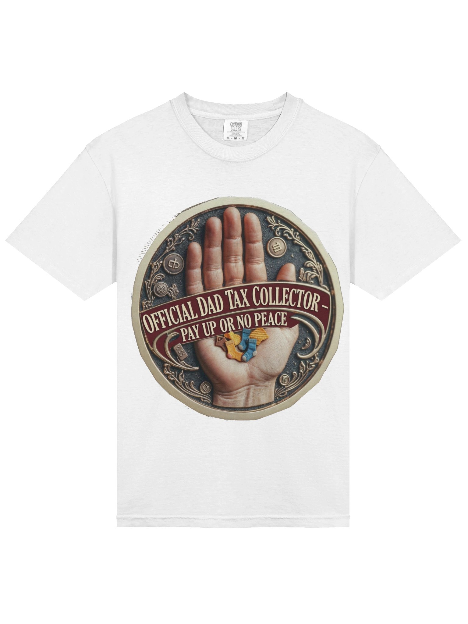 Dad Tax Collector Medallion T Shirt, Pay Up Or No Peace Sweatshirt, Sarcastic Dad Gift product image (3)