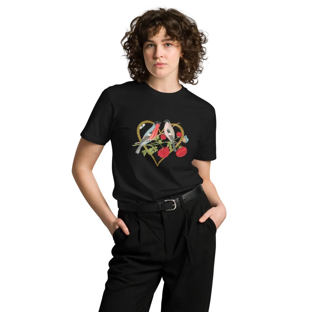 Love Birds Gold Heart Unisex T-Shirt product image (1)