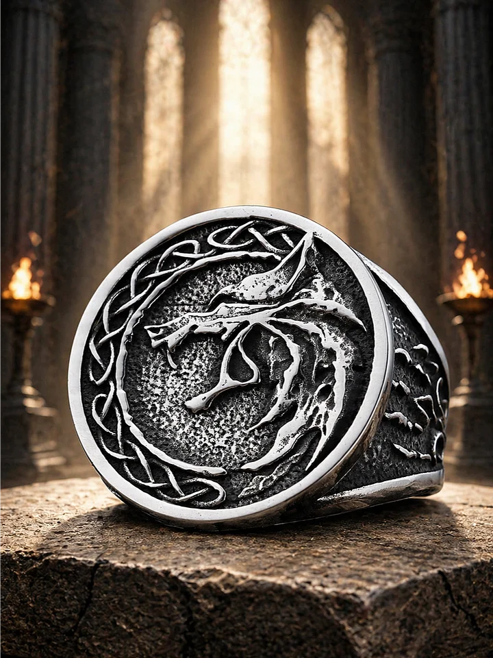 The Armored Kingdom Howling Guardian Wolf Ring-Durable Stainless Steel-Detailed Engraved Design product image (1)