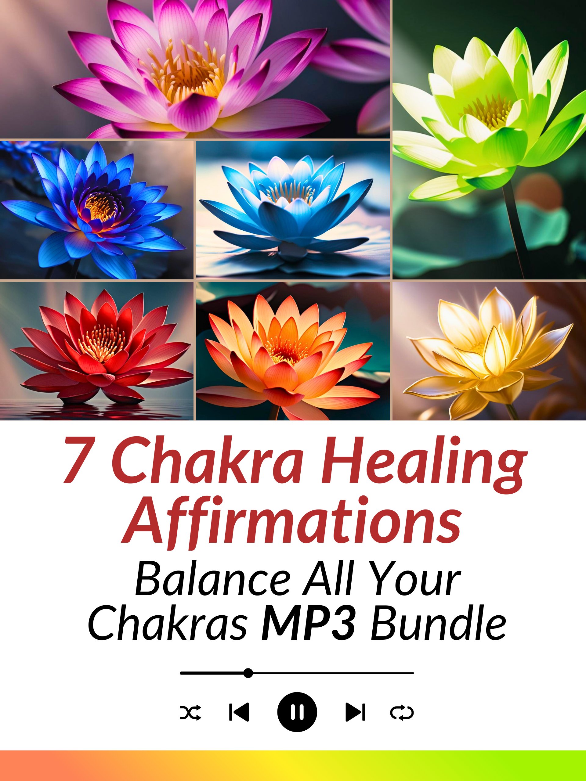 7 Chakra Healing Affirmations Audio Bundle – Balance All Chakras | MP3 Download product image (1)