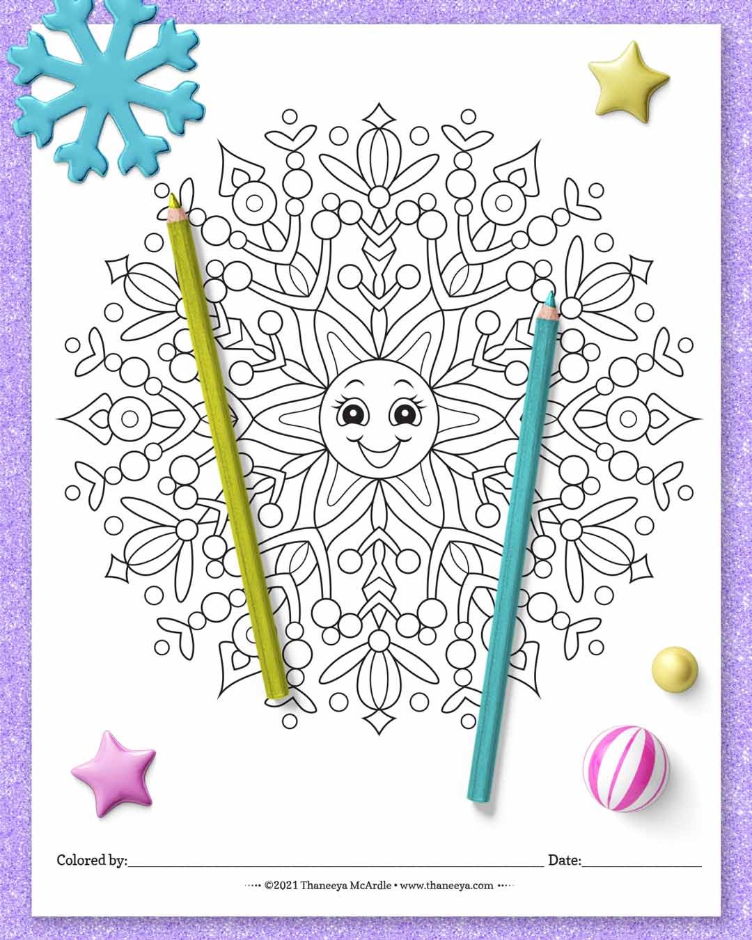 Cute Snowflake Coloring Pages product image (6)