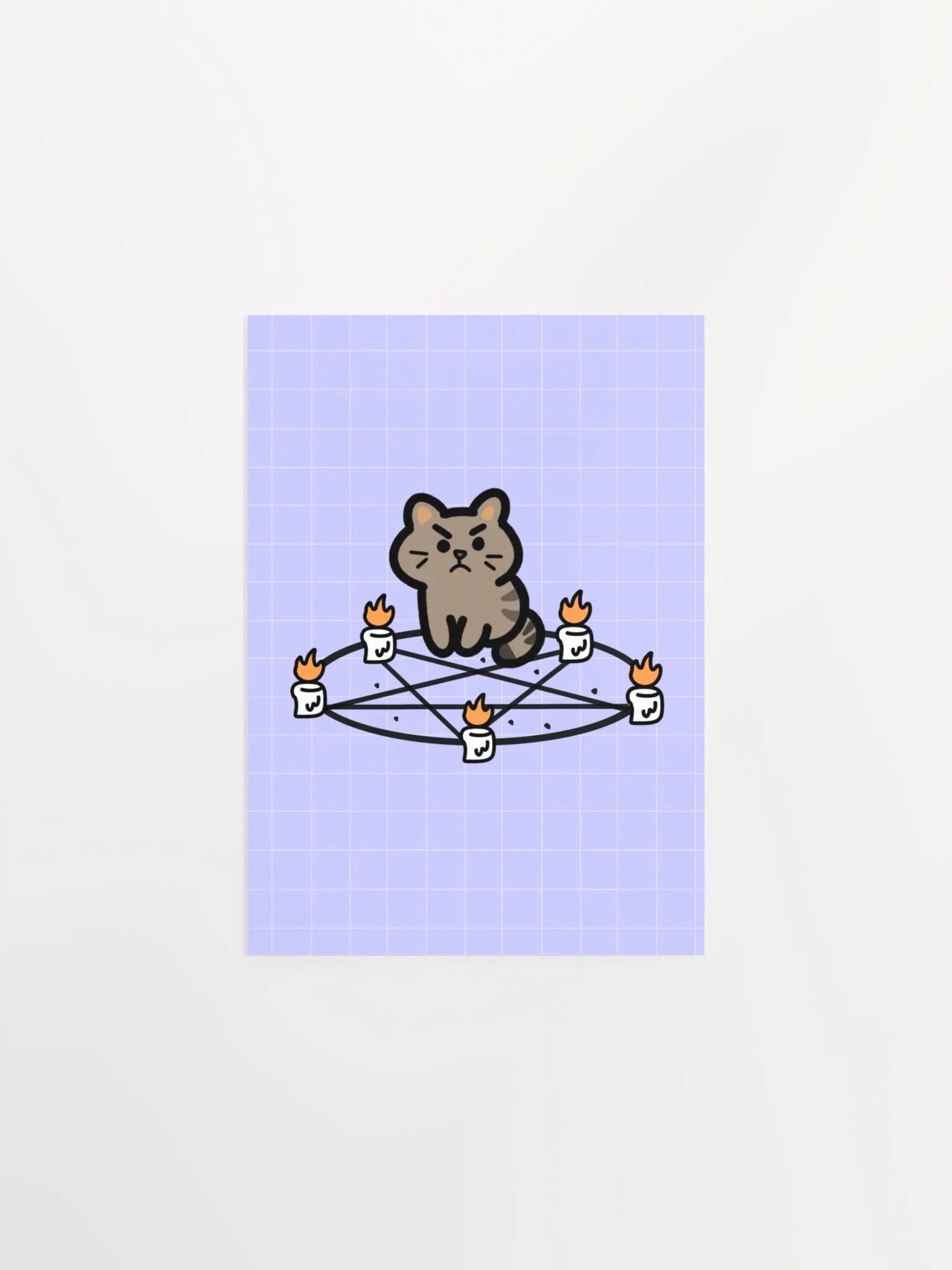 Cranky Brown Cat Purple Print product image (3)