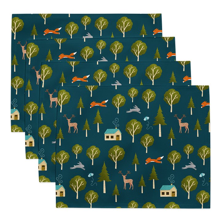 Cozy Cabin and Forest Animal Placemat Set (4) product image (1)