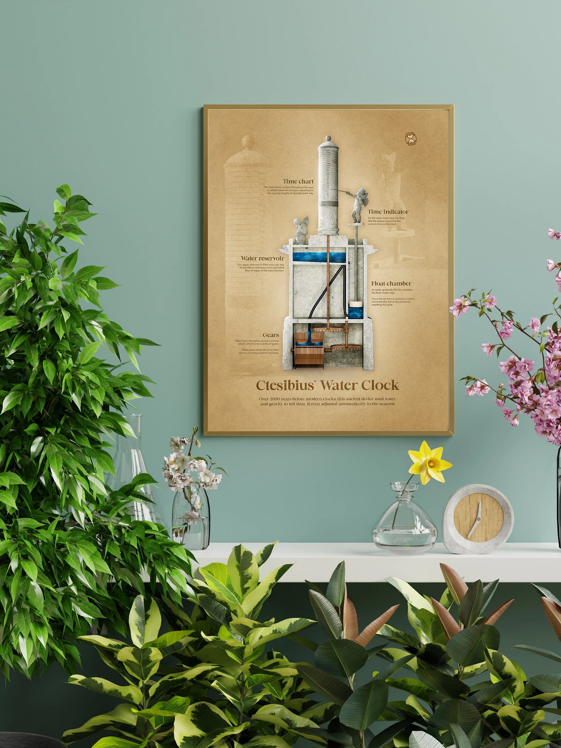 The Ancient Water Clock (Framed Poster) product image (5)