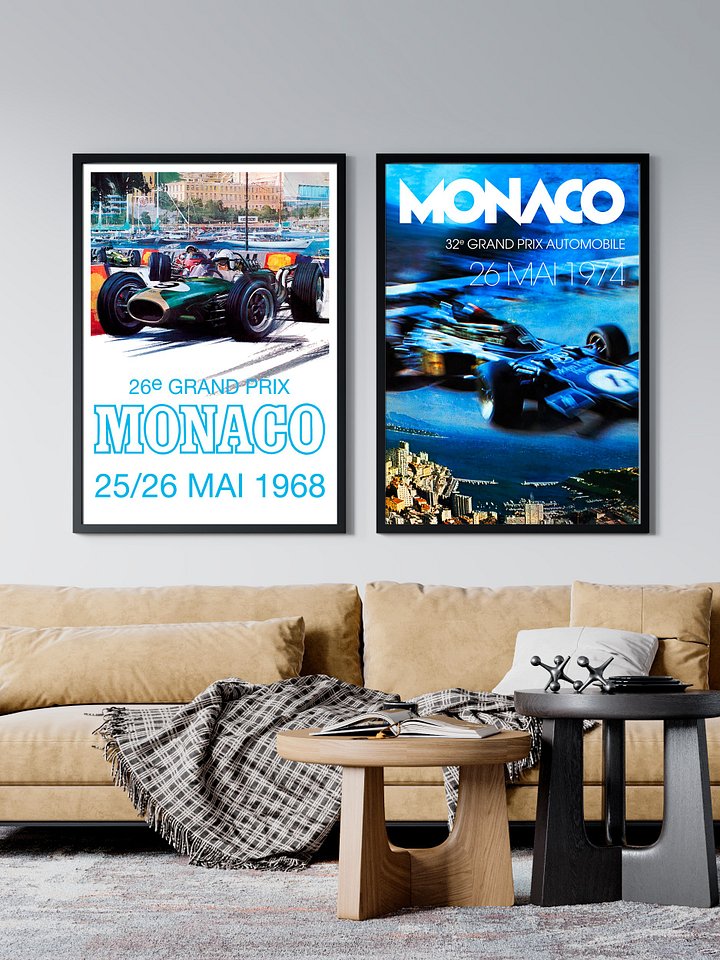 Monaco Vintage F1 Grand Prix, 1974 poster — Vintage Formula 1 poster, Monaco Grand Prix poster, retro travel poster product image (2)