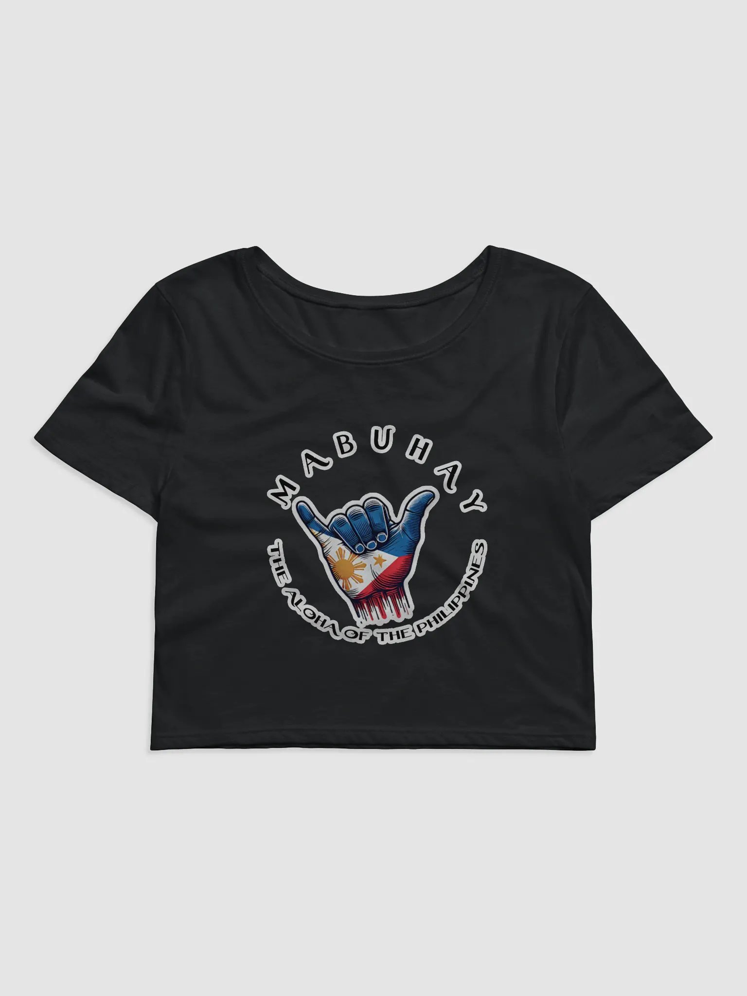 Women's Crop Tee: MABUHAY THE ALOHA OF THE PHILIPPINES - SHAKA HANG LOOSE VIBES FOR YOUR STYLE product image (2)