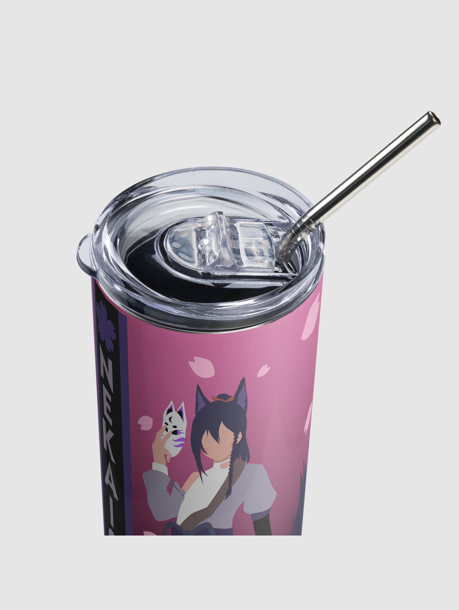 Stainless steel tumbler | Dark Mode | Pink Fade product image (2)