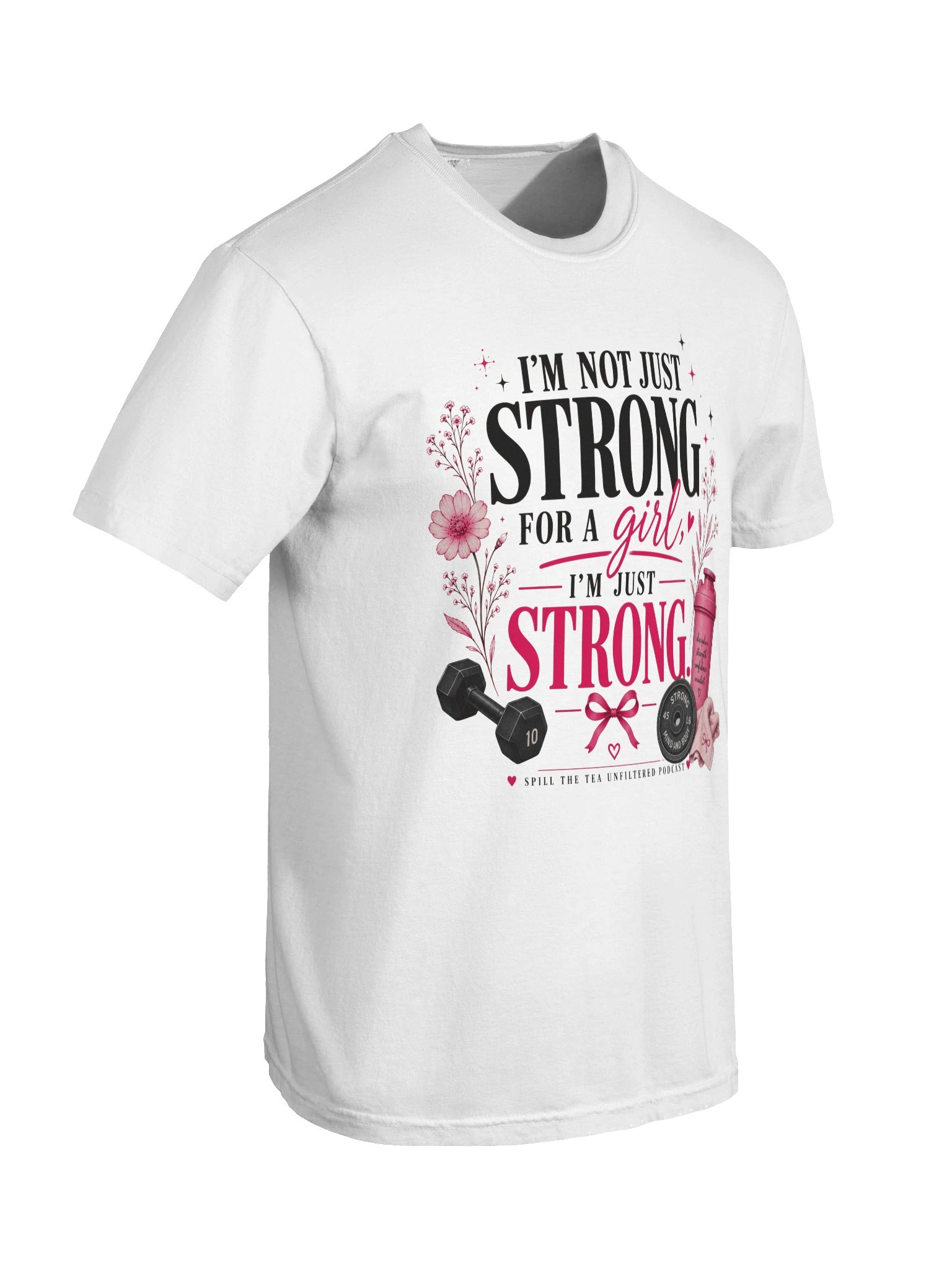 I’m Just Strong Pink Floral Fitness Tee product image (54)