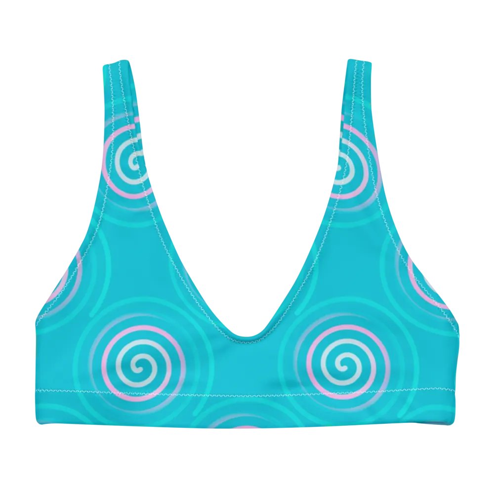 Beautiful Minimalist Ocean Swirl Pattern Padded Bikini Top product image (4)