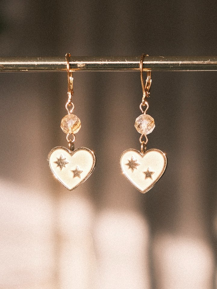 Starry heart - Citrine earrings 💖 product image (1)