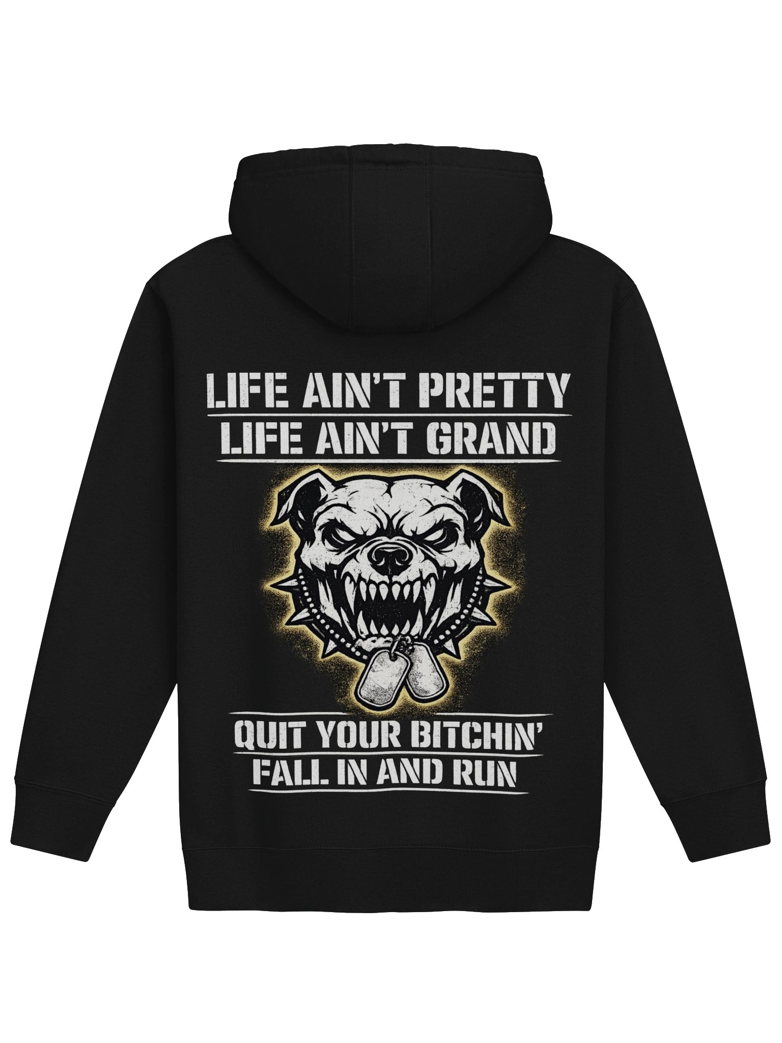 Devil Dogs on the Hunt — Life Ain't Pretty Hoodie | Warrior Shaman product image (1)
