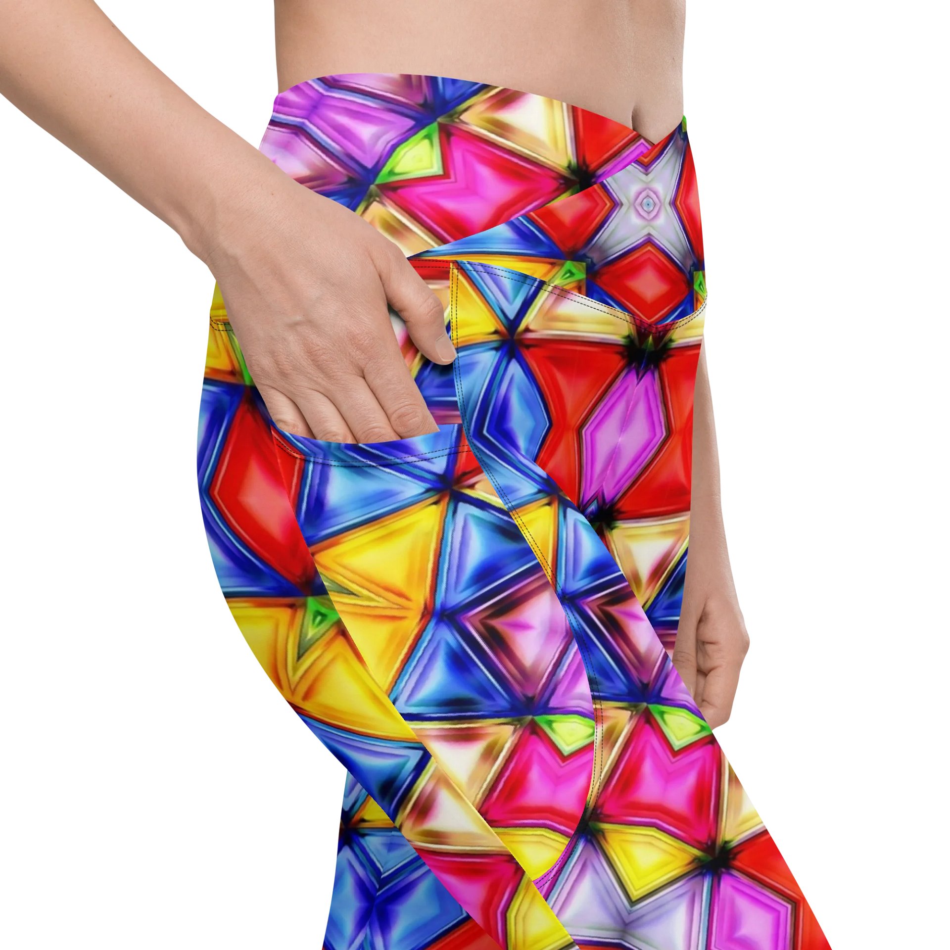 Barry Grady 'Vibrant' Crossover Leggings with Pockets product image (10)