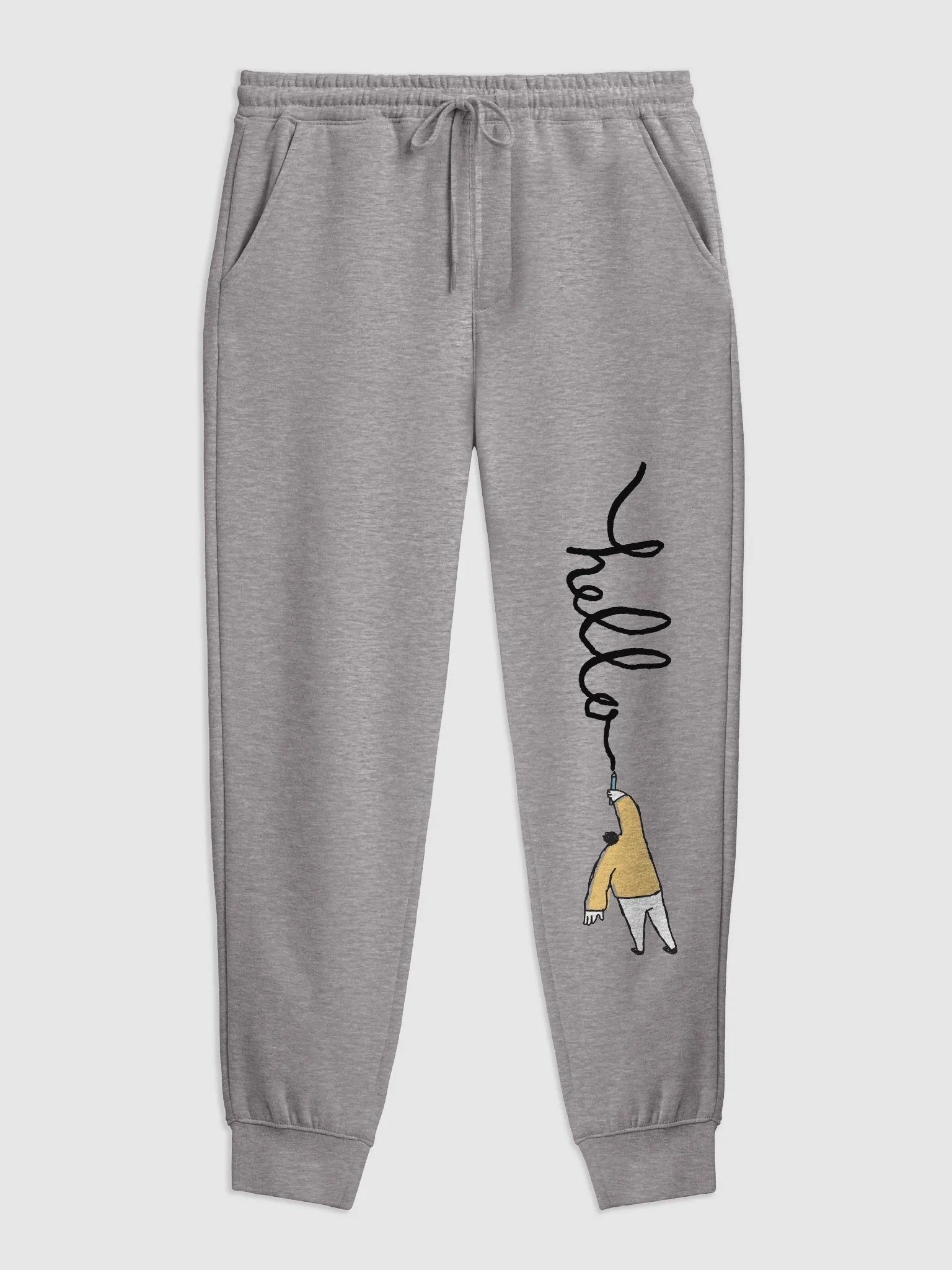 "Hello" Caricature Men's Midweight Fleece Joggers product image (5)