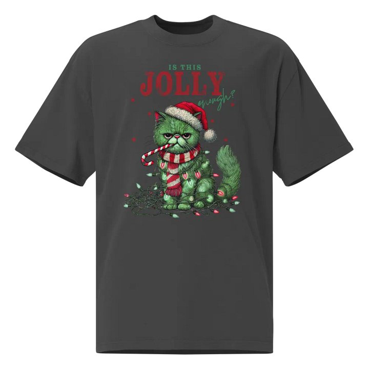 Oversized Faded T-Shirt - "Is This Jolly Enough? product image (1)