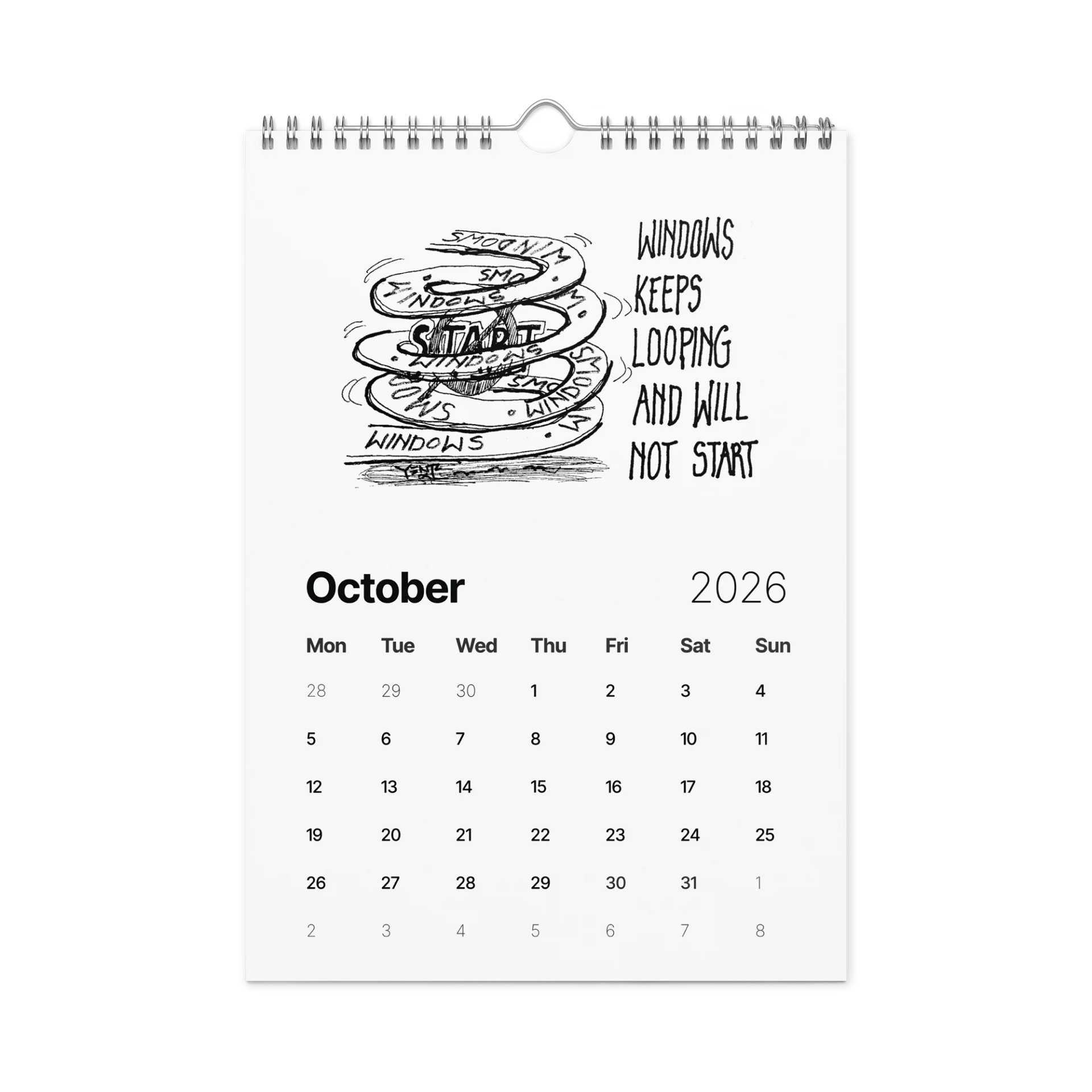 Original Humorous Tech Sketches 2026 Calendar product image (10)