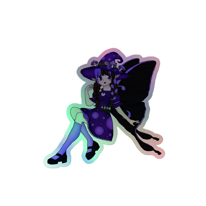 Mushroom Witch Mystic Holographic Sticker product image (2)