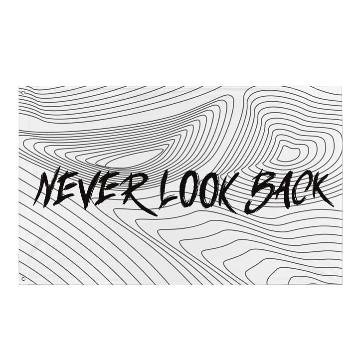 White Topography Never Look Back Flag product image (1)