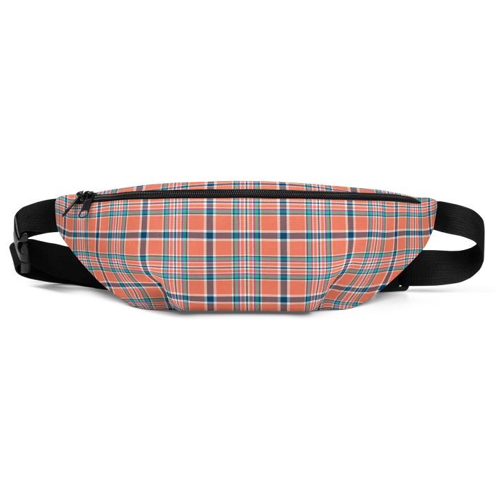 Orange Coral and Blue Plaid Fanny Pack product image (2)