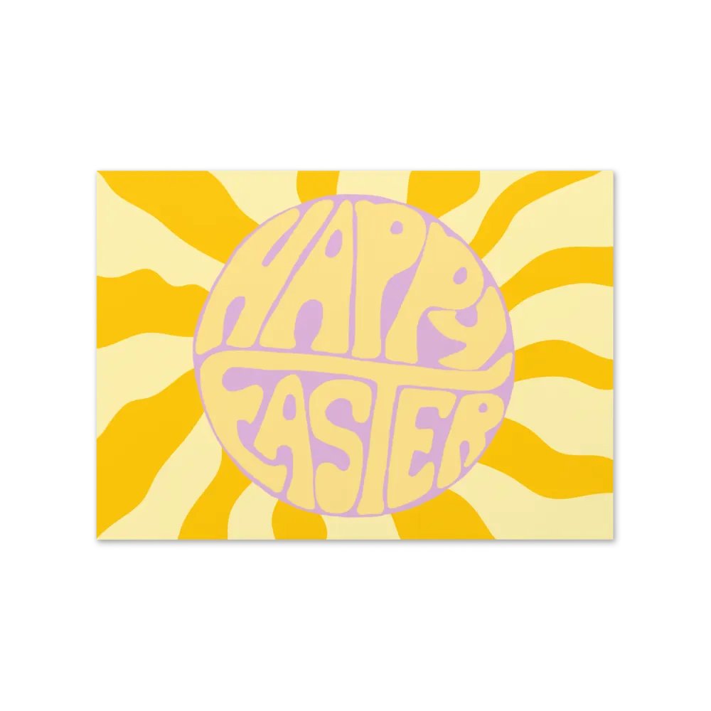 Happy Easter retro landscape greetings card product image (4)