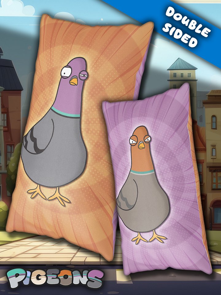 Pigeon Cushion (Orange/Purple) product image (1)