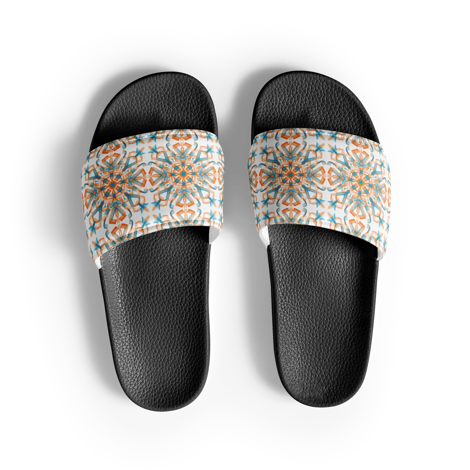 Sunset Kaleidoscope Men's Slides (White Background) product image (5)