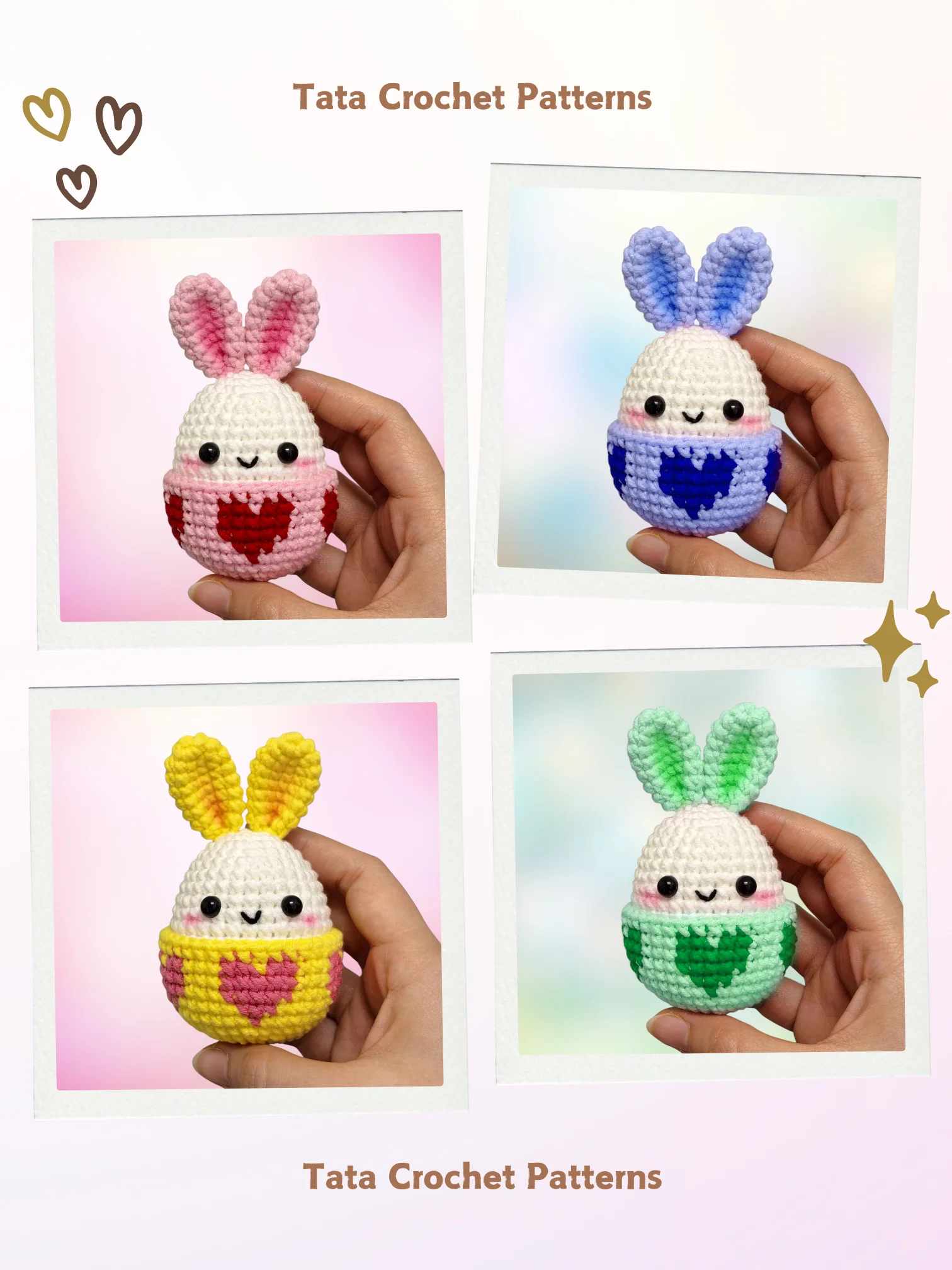 PDF Pattern -♡- (8 in 1) Super Cute Easter Bunny Eggs Amigurumi product image (5)