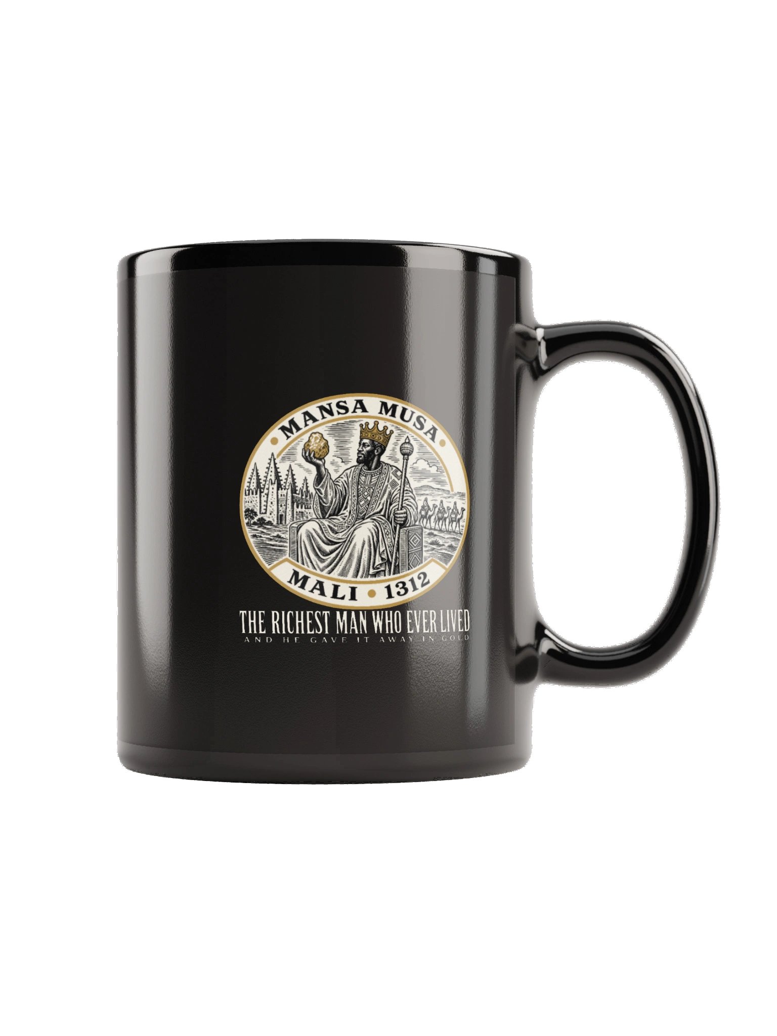 Mansa Musa Medallion Mug — Black product image (6)