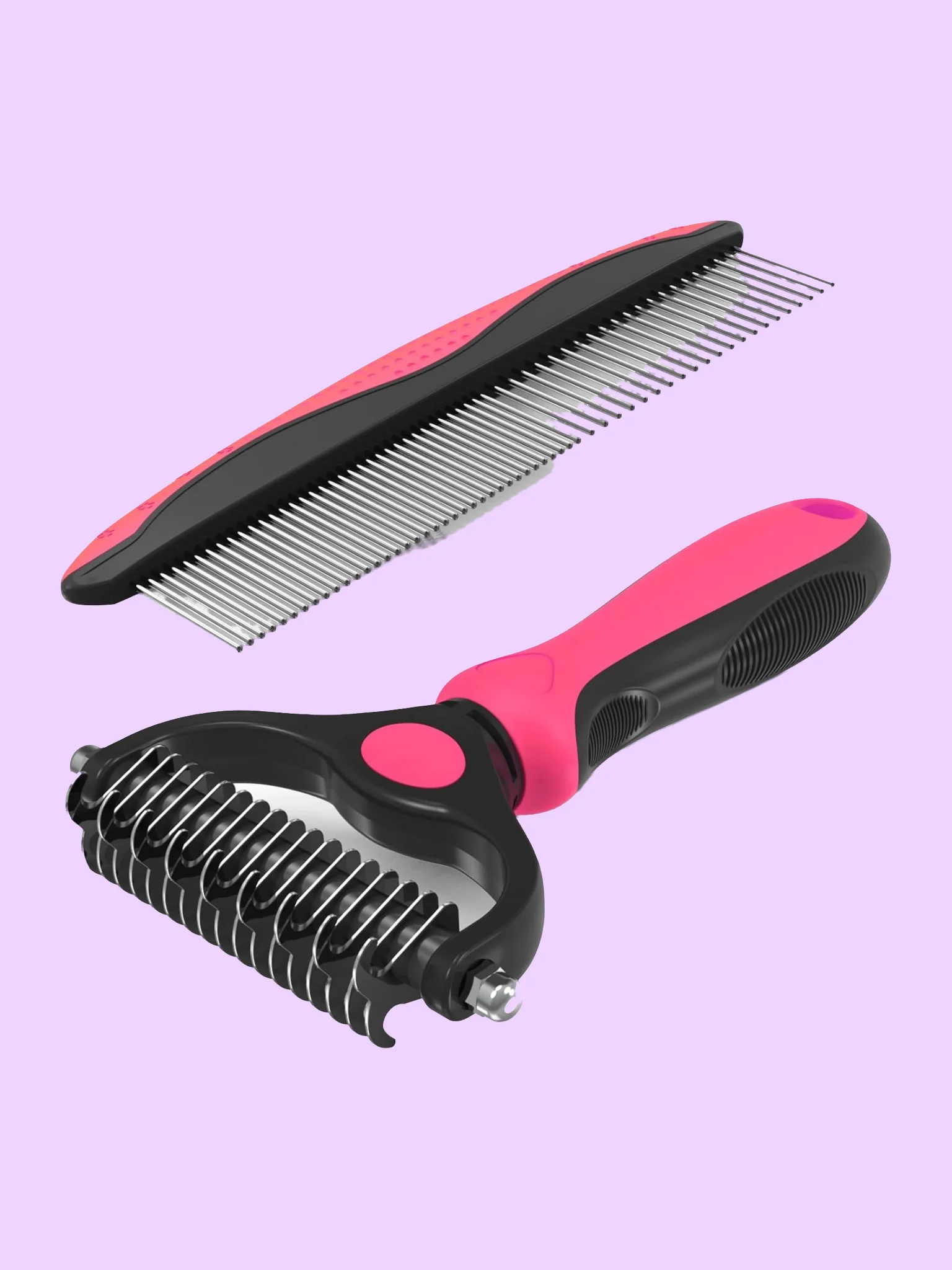 2-in-1 Dematting Rake and Comb Set for Dogs and Cats product image (1)