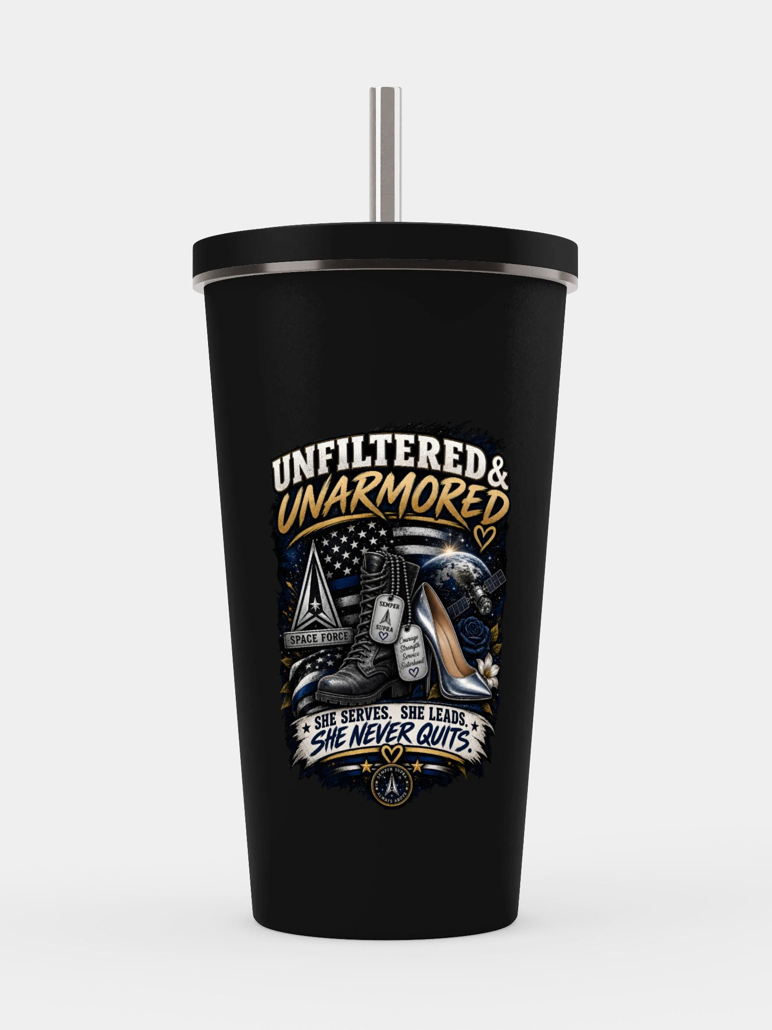 Space Force Tumbler - She Never Quits product image (1)