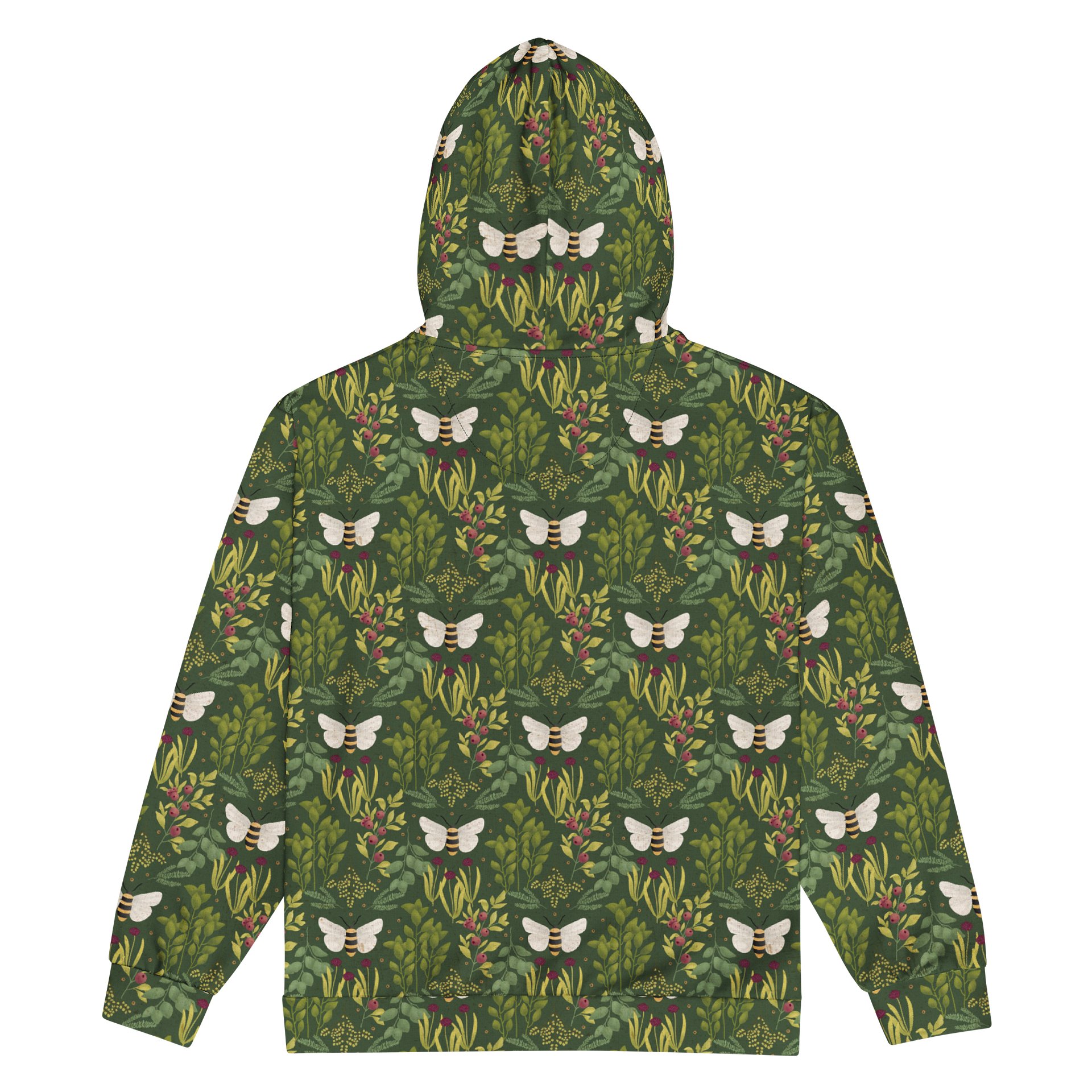 Bees and Foliage Unisex Recycled Zip Hoodie product image (2)