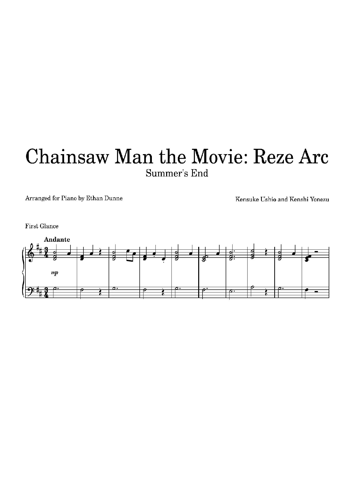 First Glance by Kensuke Ushio | Chainsaw Man the Movie: Reze Arc product image (1)