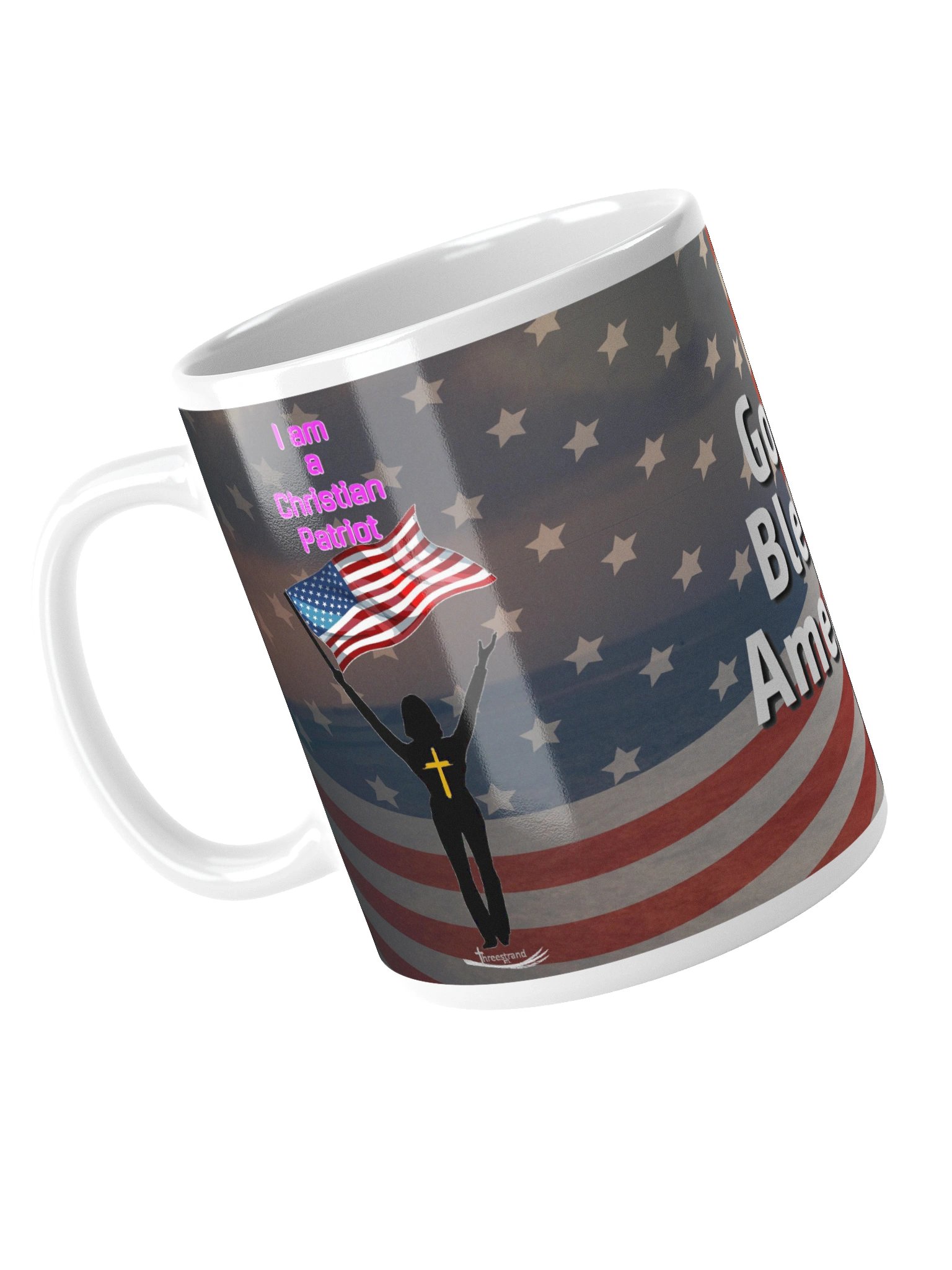 God Bless America — Christian Patriot Glossy Mug - Female product image (5)