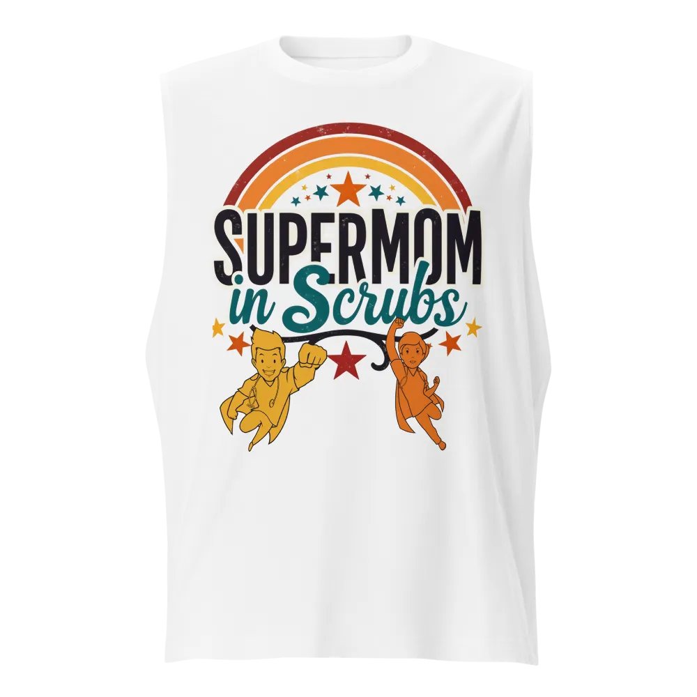 Supermom in Scrubs Rainbow Muscle Tank product image (1)