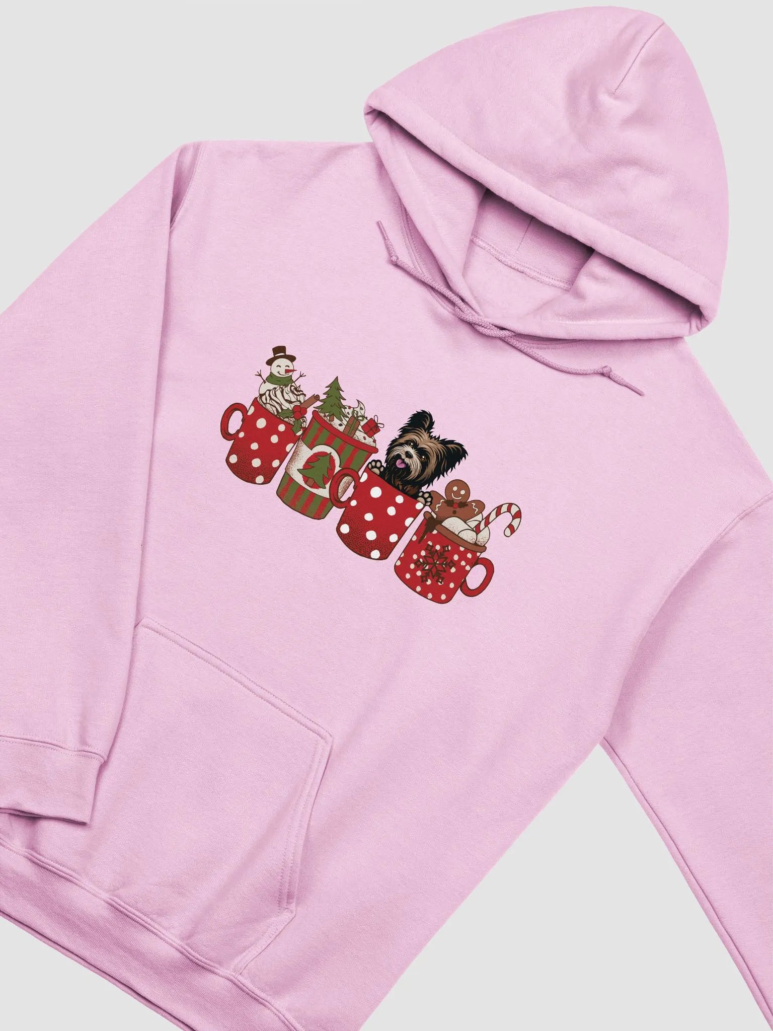 Cute Yorkshire Terrier(2) in a Christmas Cup Hooded Sweatshirt | Funny Christmas Yorkie Pup in a Cup product image (10)
