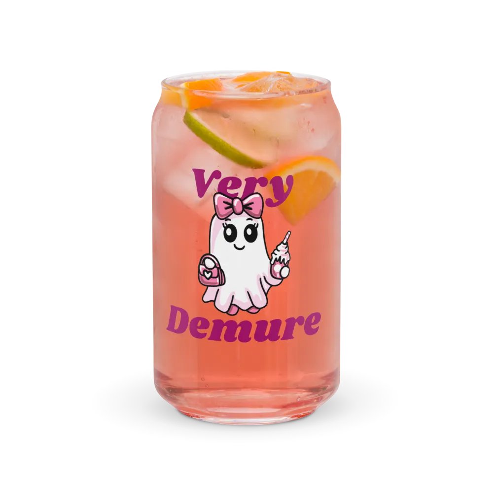 Very Demure Cute Ghost 16oz Can-Shaped Drinking Glass product image (2)