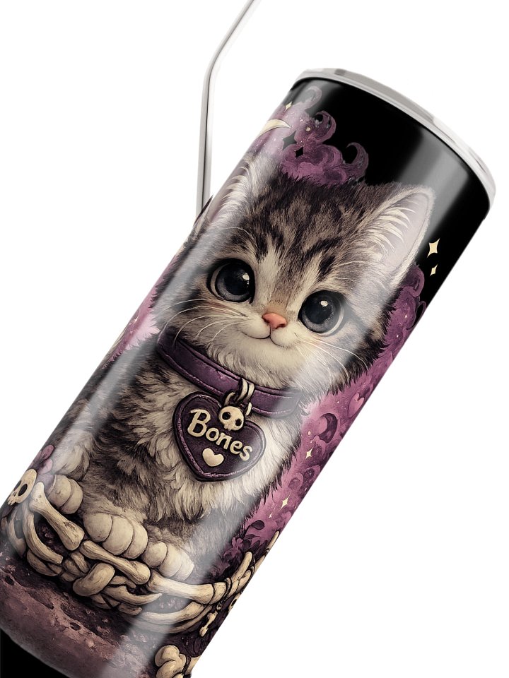 ''Bones the Cat'' Stainless Steel Tumbler product image (2)