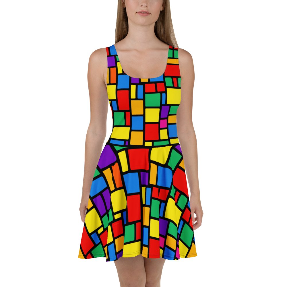 Color Block Geometric Art Dress product image (1)