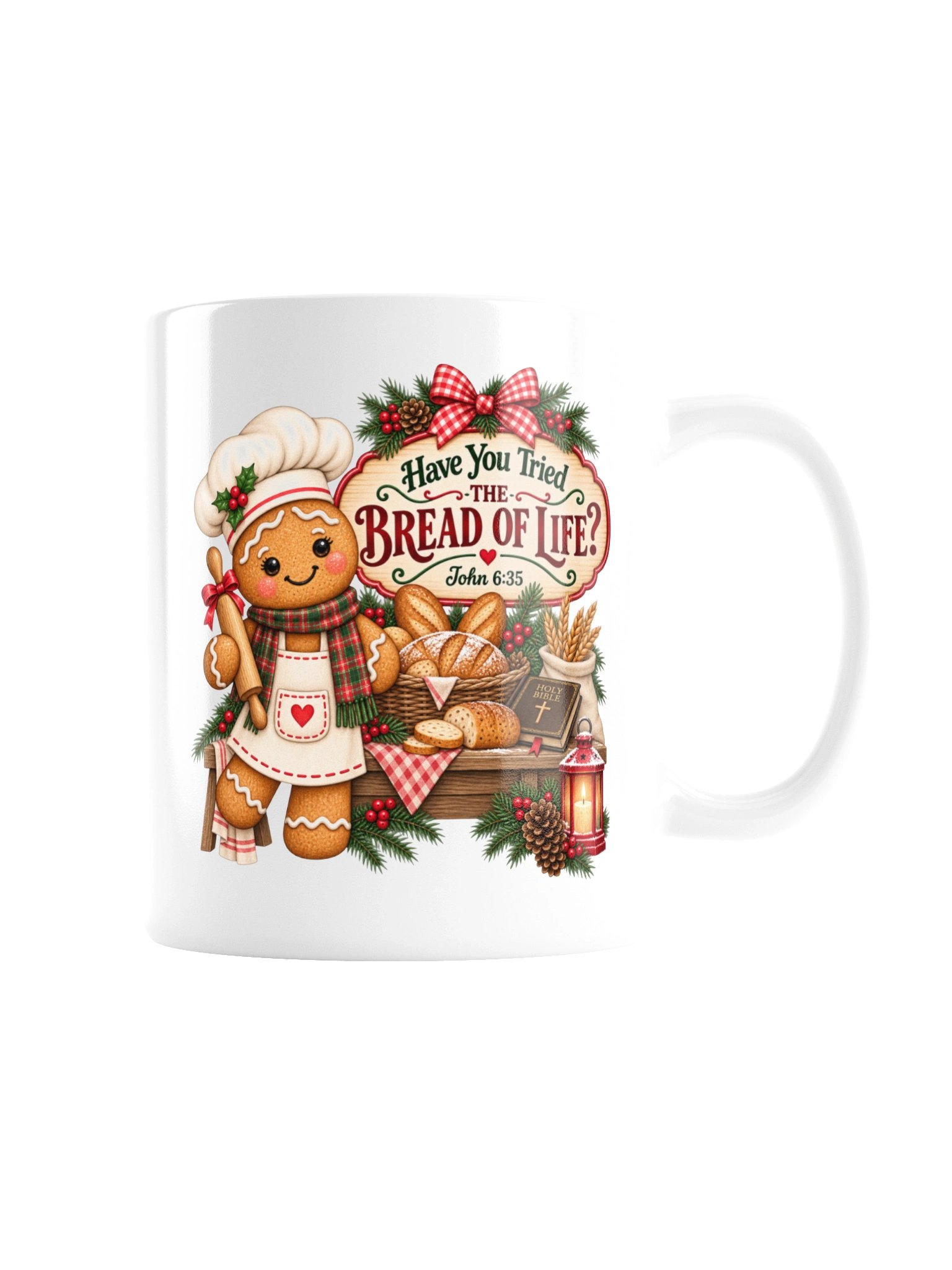 Bread of Life Christmas Mug | Cute Gingerbread Christian Coffee Mug | John 6:35 Faith Gift product image (5)
