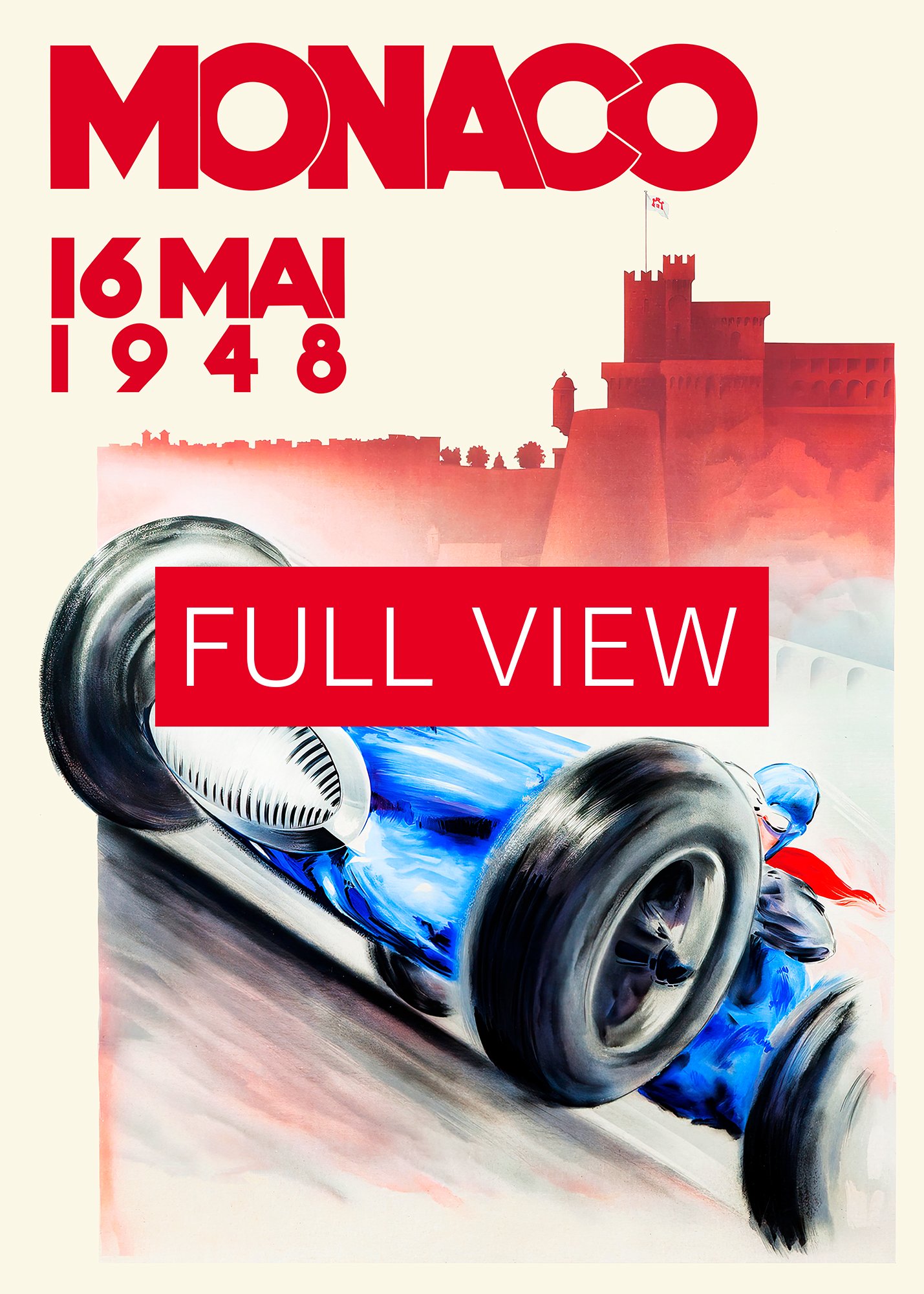 Monaco Vintage F1 Grand Prix, 1948 poster — Vintage Formula 1 poster, Monaco Grand Prix poster, retro travel poster, retro travel art product image (3)