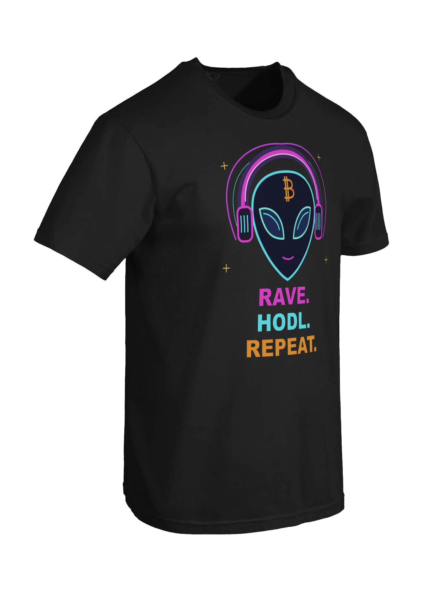 Rave. HODL. Repeat. Bitcoin Alien T-Shirt product image (37)